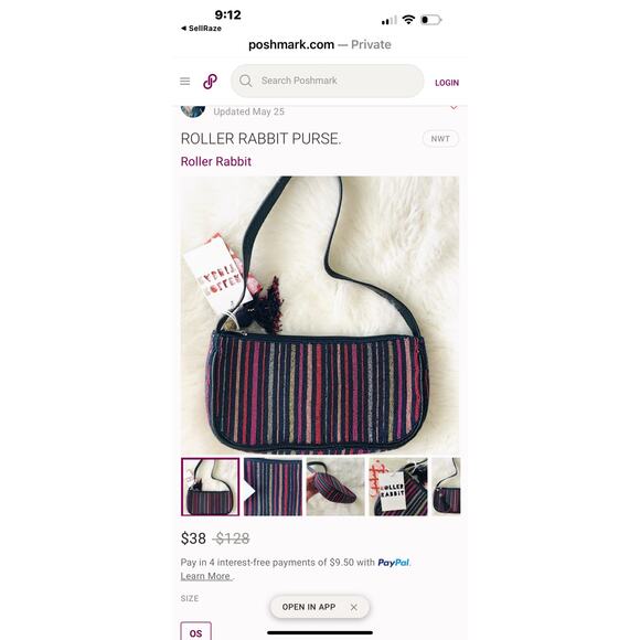 Roller Rabbit Navy Beaded Purse - Picture 13 of 14